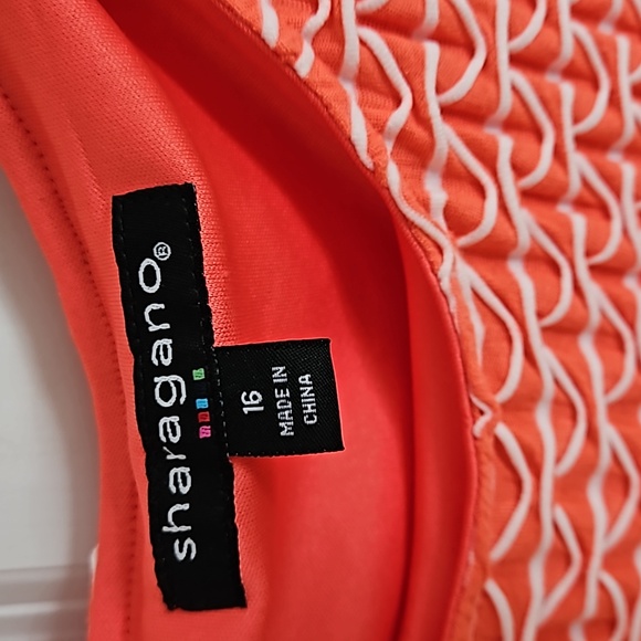 Womens Coral Color Knit Dress Size 16 - Picture 3 of 6